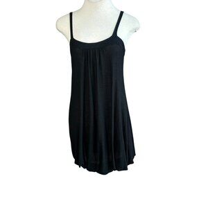 pete Woman’s Black Mesh Bubble Dress Spaghetti Straps Size Small